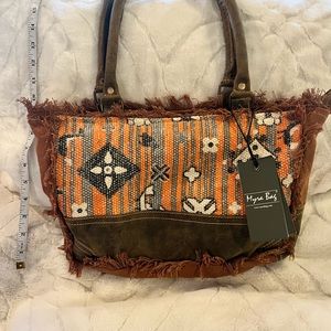 Myra Sequoia Dreams Leather/Cotton Handbag